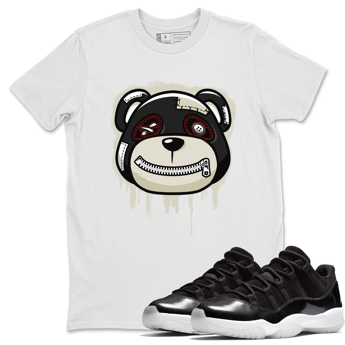 Jordan 11 72-10 Sneaker Matching T-Shirt Bear Face Sneaker Tees Jordan 11 72-10 Sneaker Release Tees Crew Neck Tees