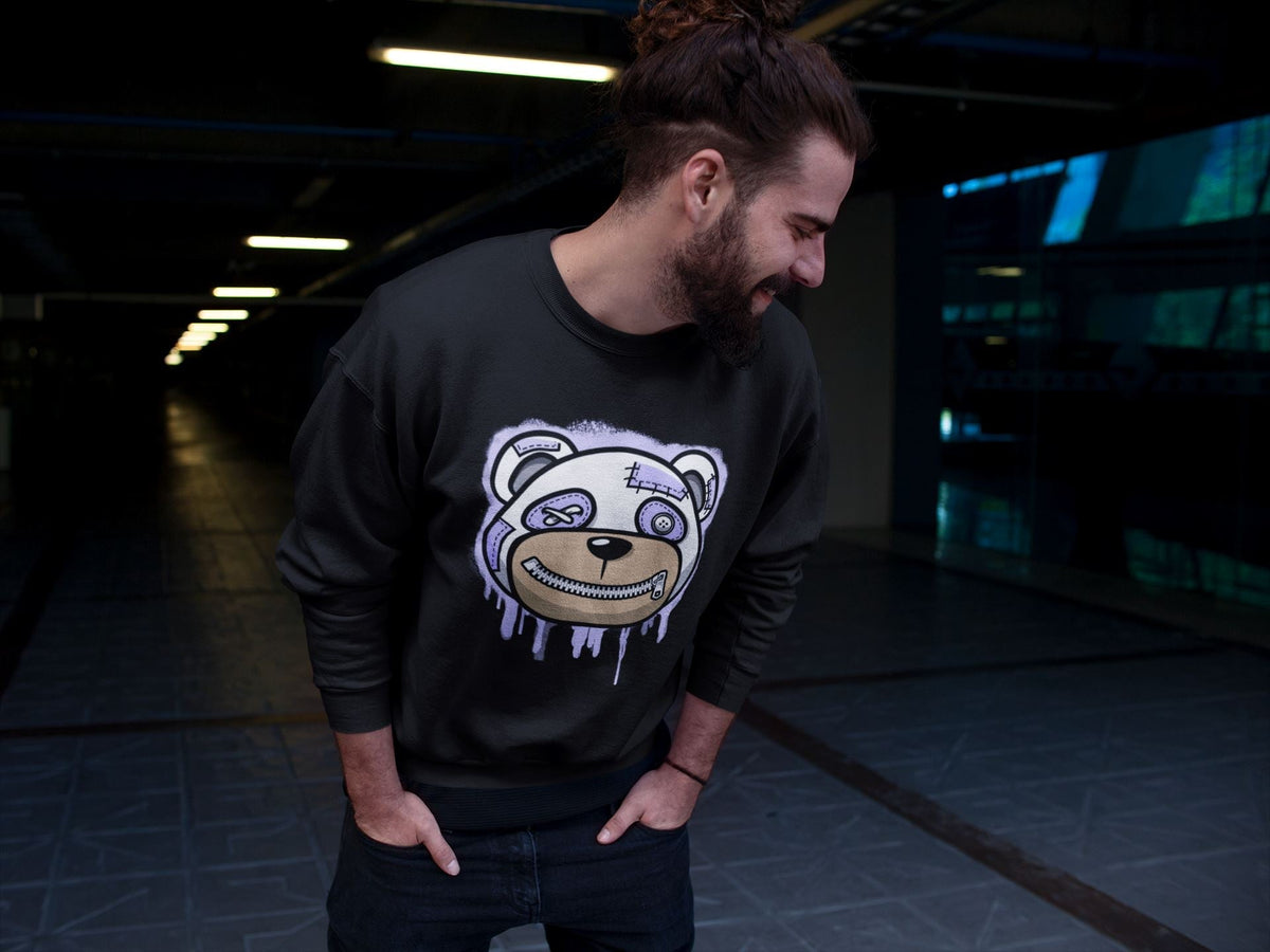 Jordan 11 Pure Violet Sneaker Matching T-Shirt Bear Face Sneaker Tees Jordan 11 Pure Violet Sneaker Release Tees Crew Neck Tees