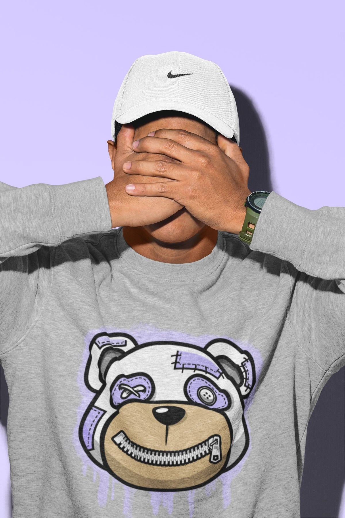 Jordan 11 Pure Violet Sneaker Matching T-Shirt Bear Face Sneaker Tees Jordan 11 Pure Violet Sneaker Release Tees Crew Neck Tees