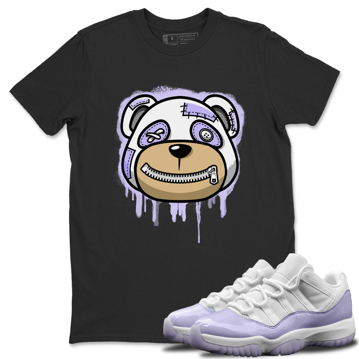 Jordan 11 Pure Violet Sneaker Matching T-Shirt Bear Face Sneaker Tees Jordan 11 Pure Violet Sneaker Release Tees Crew Neck Tees