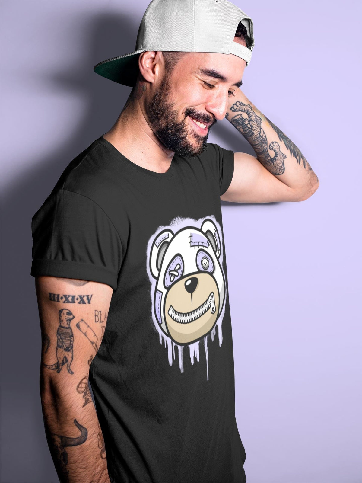 Jordan 11 Pure Violet Sneaker Matching T-Shirt Bear Face Sneaker Tees Jordan 11 Pure Violet Sneaker Release Tees Crew Neck Tees