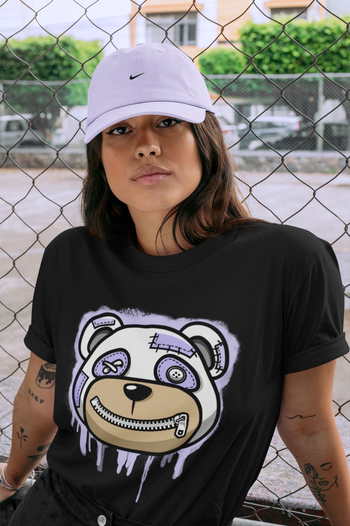 Jordan 11 Pure Violet Sneaker Matching T-Shirt Bear Face Sneaker Tees Jordan 11 Pure Violet Sneaker Release Tees Crew Neck Tees
