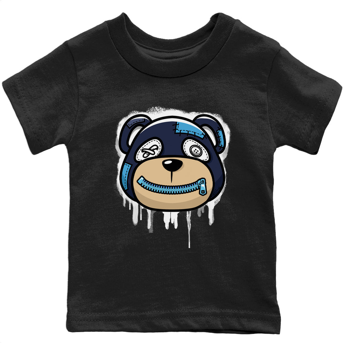 Jordan 13 Brave Blue Sneaker Matching T-Shirt Bear Face Sneaker Tees Jordan 13 Brave Blue Sneaker Release Tees Kids Shirts