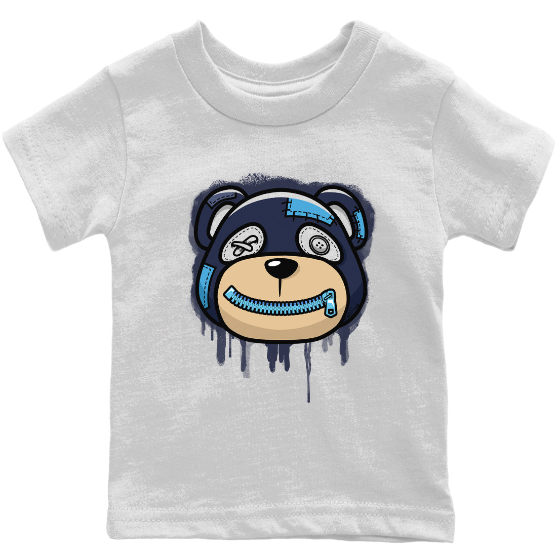 Jordan 13 Brave Blue Sneaker Matching T-Shirt Bear Face Sneaker Tees Jordan 13 Brave Blue Sneaker Release Tees Kids Shirts