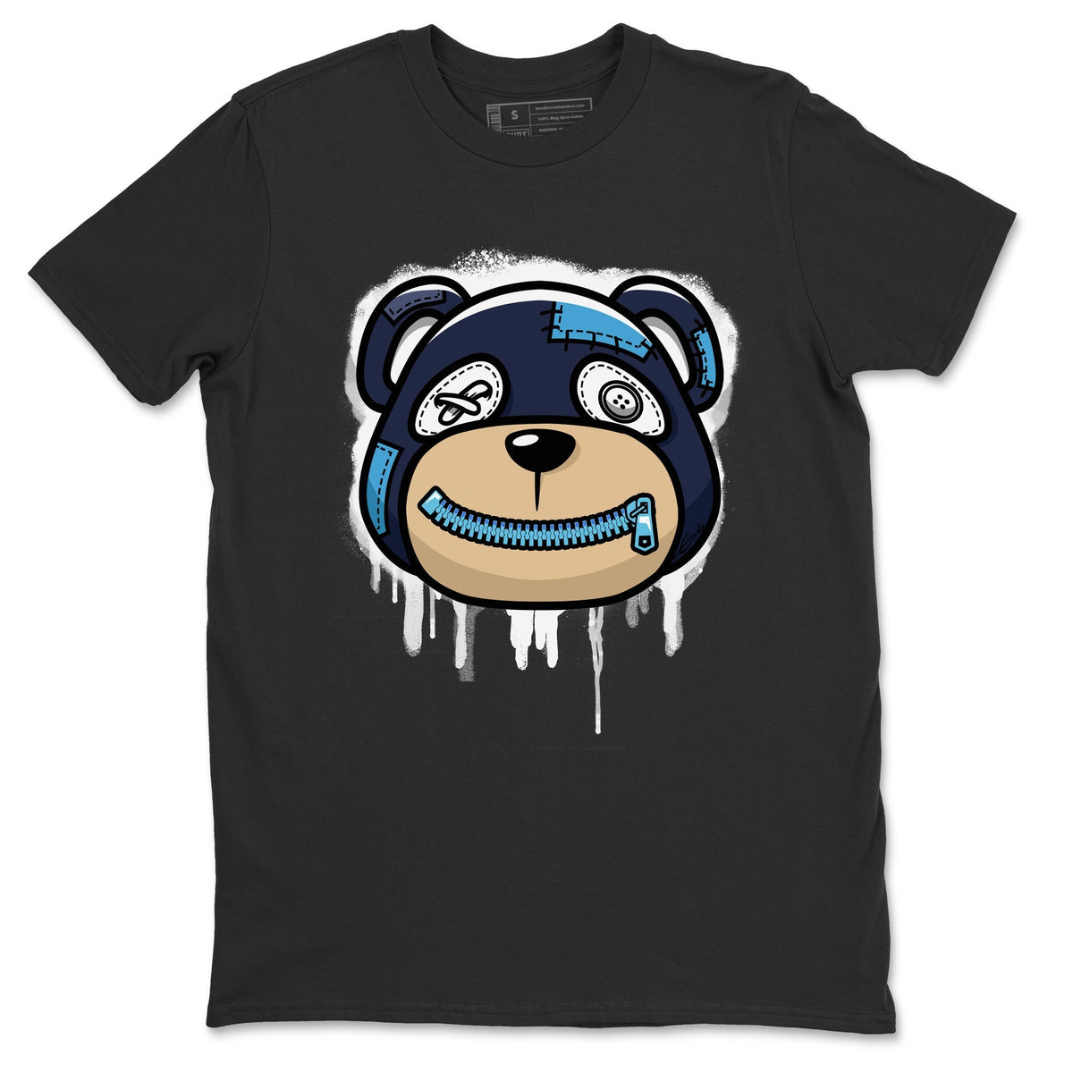 Jordan 13 Brave Blue Sneaker Matching T-Shirt Bear Face Sneaker Tees Jordan 13 Brave Blue Sneaker Release Tees Crew Neck Tees