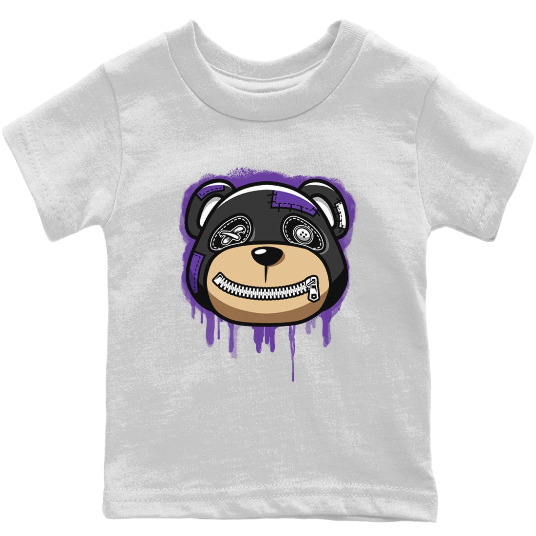 Jordan 13 Court Purple Sneaker Matching T-Shirt Bear Face Sneaker Tees Jordan 13 Court Purple Sneaker Release Tees Kids Shirts