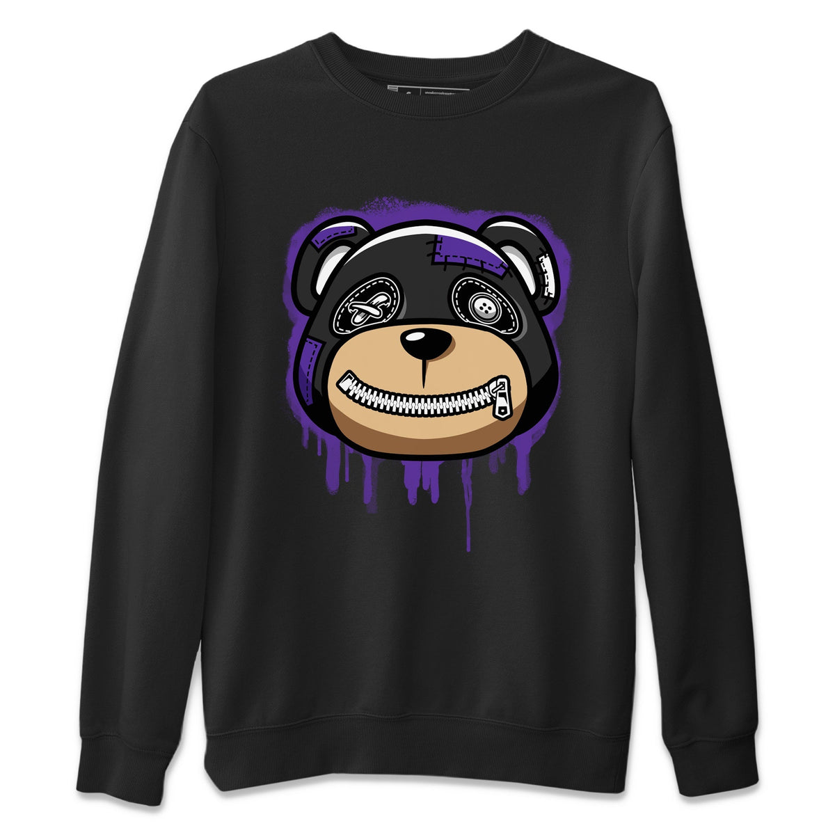 Jordan 13 Court Purple Sneaker Matching T-Shirt Bear Face Sneaker Tees Jordan 13 Court Purple Sneaker Release Tees Crew Neck Tees