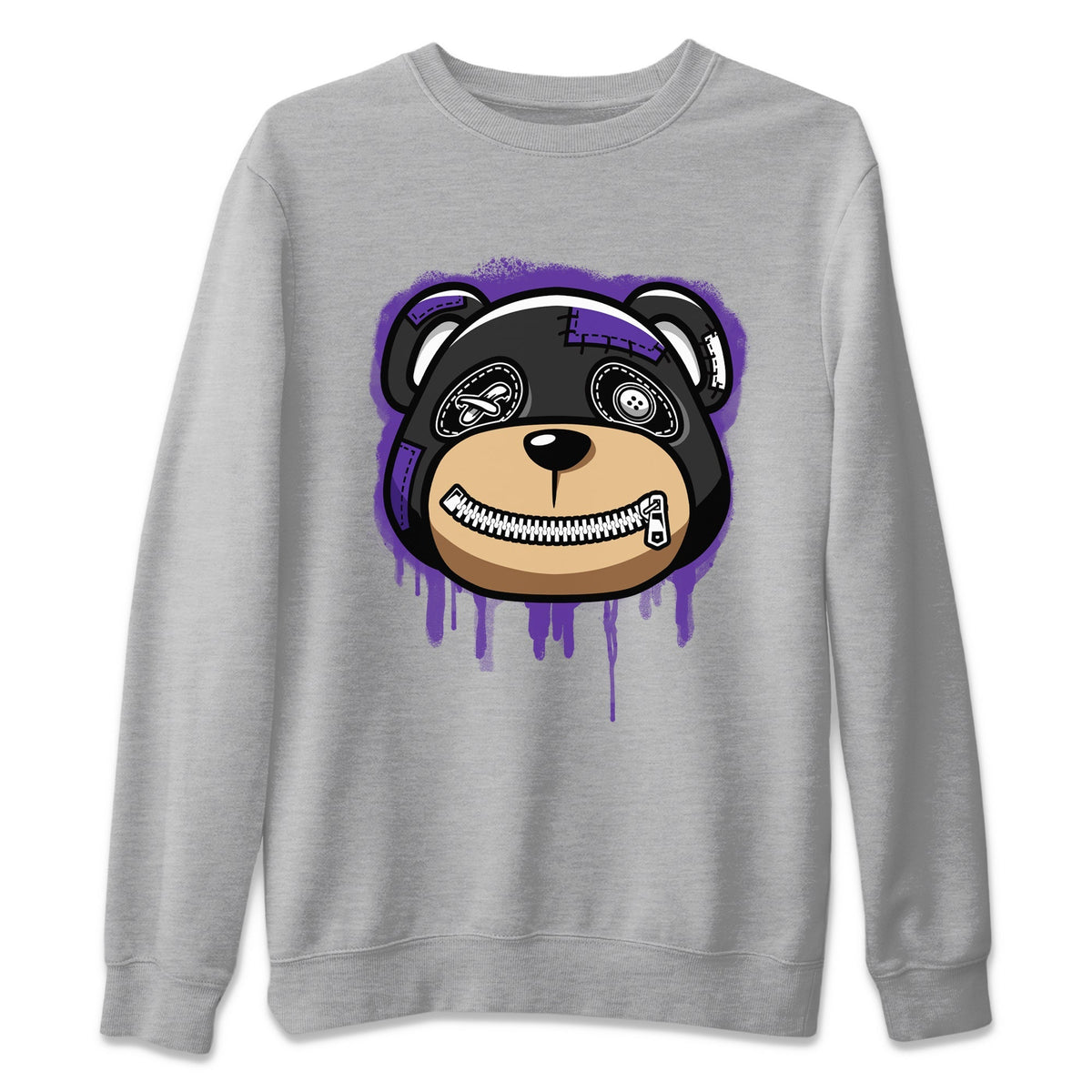 Jordan 13 Court Purple Sneaker Matching T-Shirt Bear Face Sneaker Tees Jordan 13 Court Purple Sneaker Release Tees Crew Neck Tees