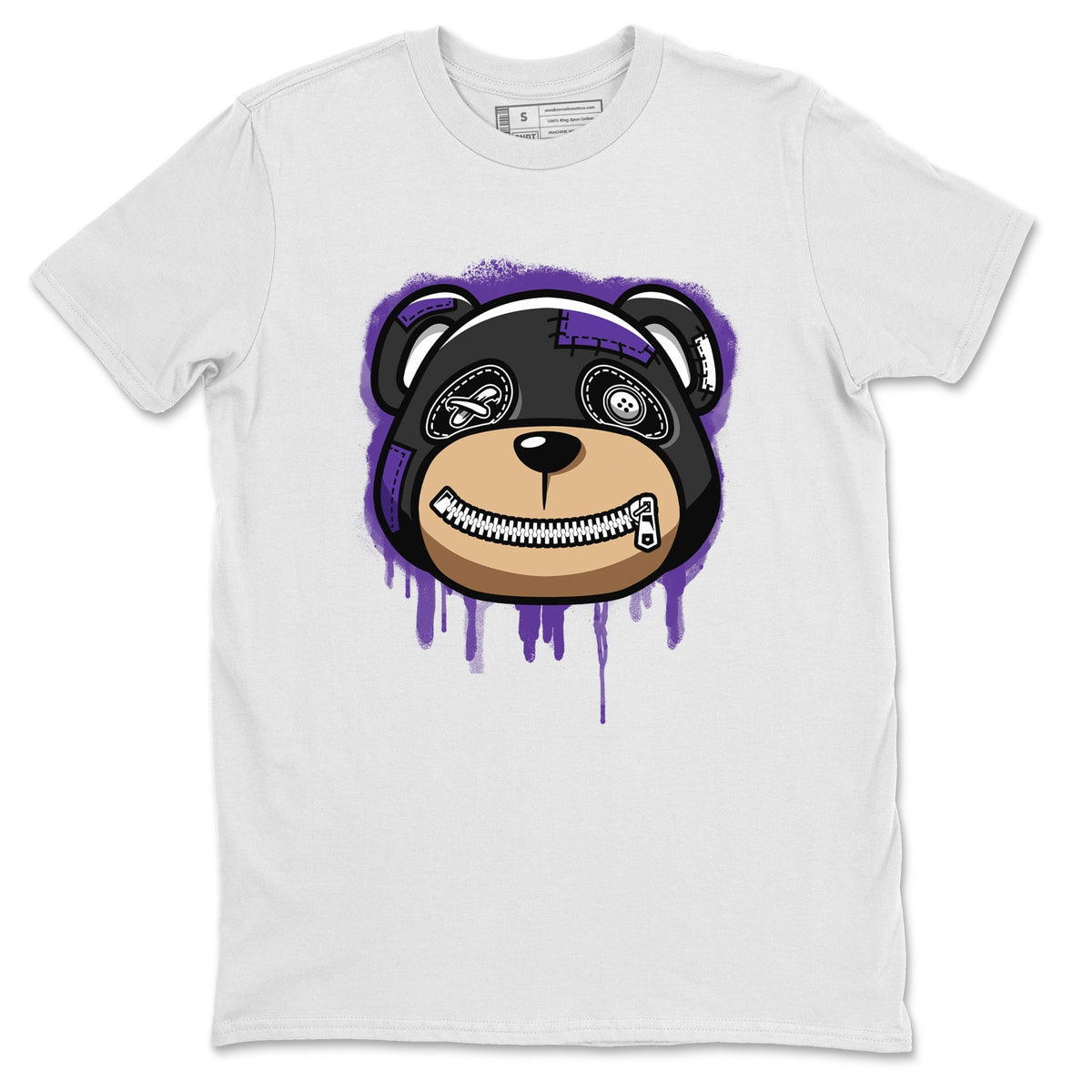 Jordan 13 Court Purple Sneaker Matching T-Shirt Bear Face Sneaker Tees Jordan 13 Court Purple Sneaker Release Tees Crew Neck Tees