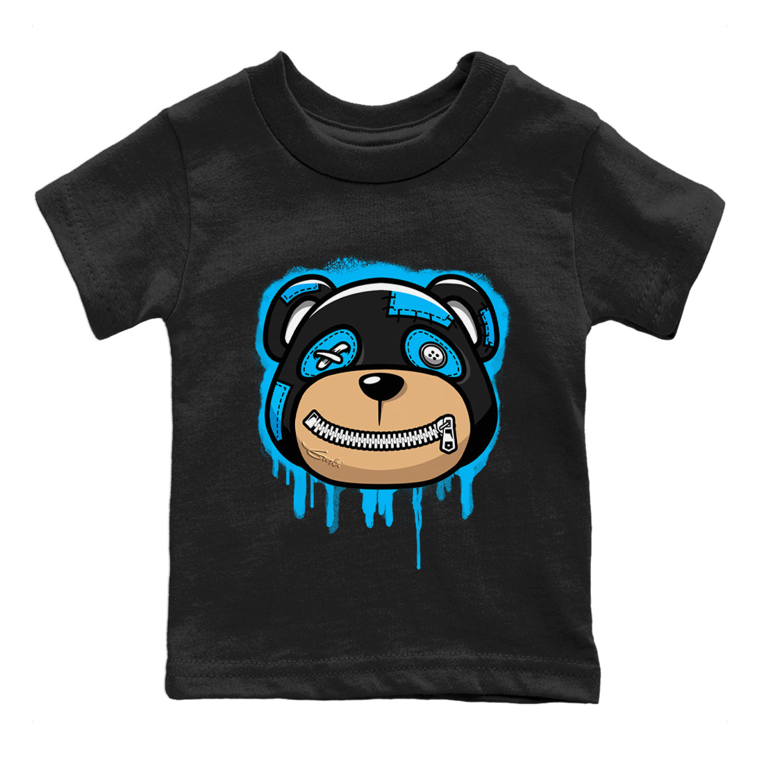 Jordan 13 UNC Sneaker Matching T-Shirt Bear Face Sneaker Tees Jordan 13 UNC Sneaker Release Tees Kids Shirts