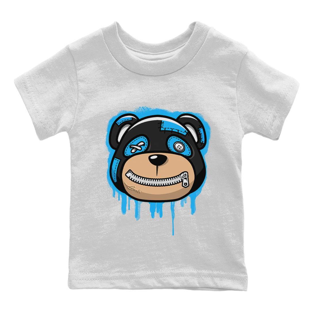 Jordan 13 UNC Sneaker Matching T-Shirt Bear Face Sneaker Tees Jordan 13 UNC Sneaker Release Tees Kids Shirts