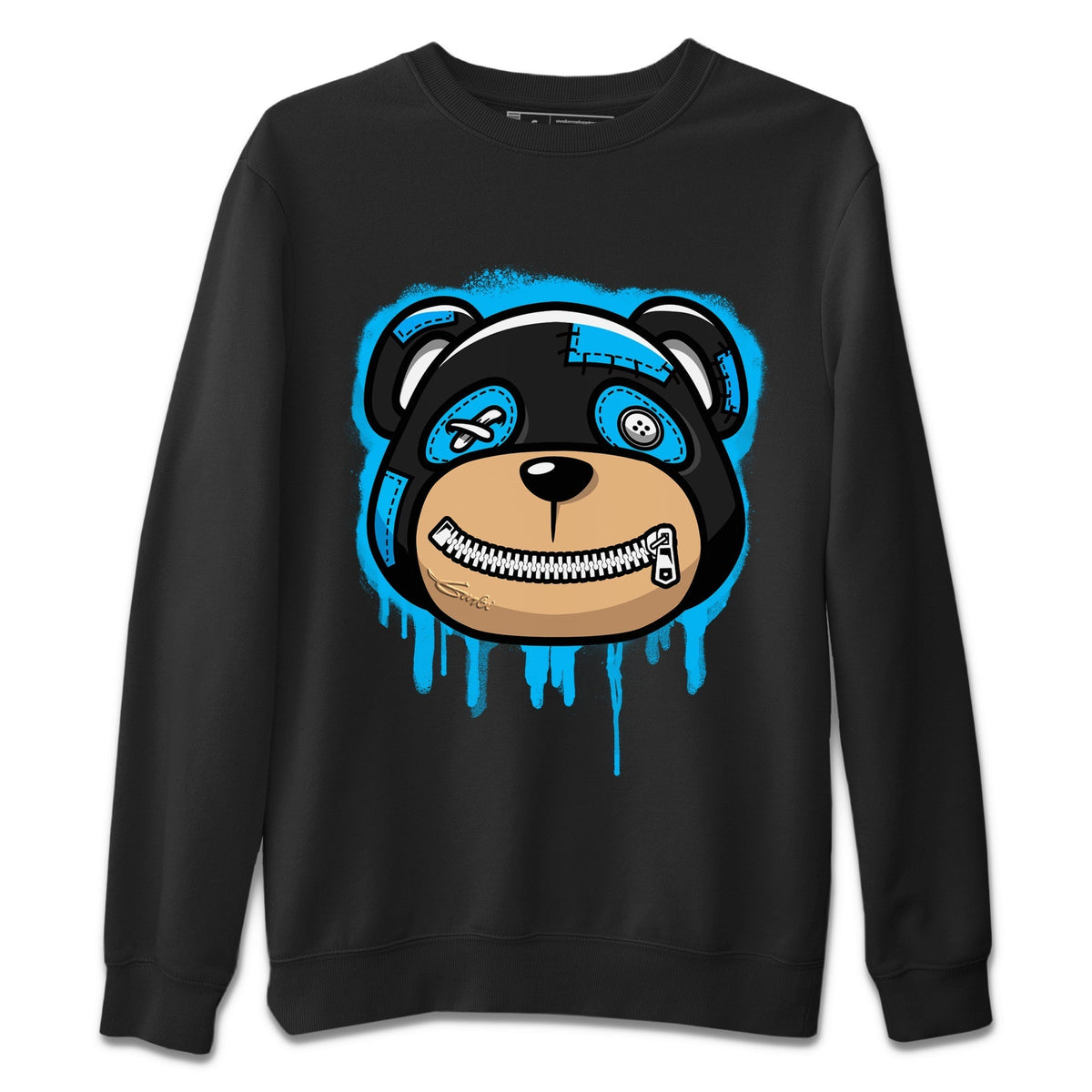Jordan 13 UNC Sneaker Matching T-Shirt Bear Face Sneaker Tees Jordan 13 UNC Sneaker Release Tees Crew Neck Tees