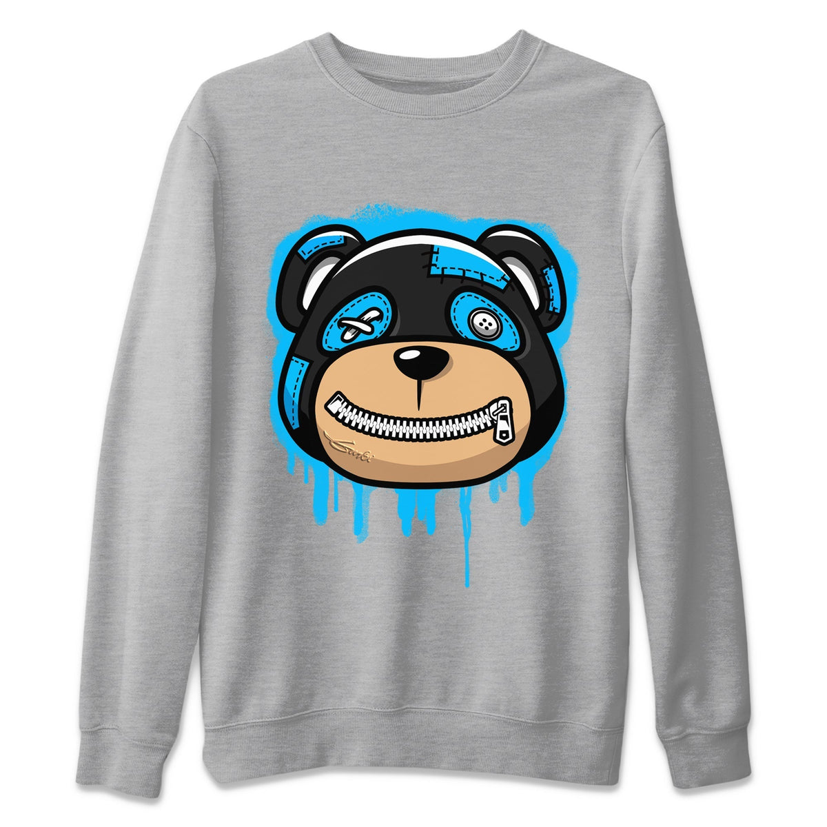 Jordan 13 UNC Sneaker Matching T-Shirt Bear Face Sneaker Tees Jordan 13 UNC Sneaker Release Tees Crew Neck Tees