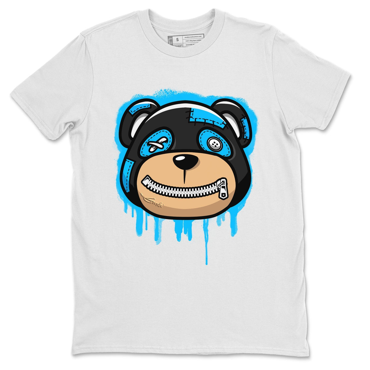 Jordan 13 UNC Sneaker Matching T-Shirt Bear Face Sneaker Tees Jordan 13 UNC Sneaker Release Tees Crew Neck Tees