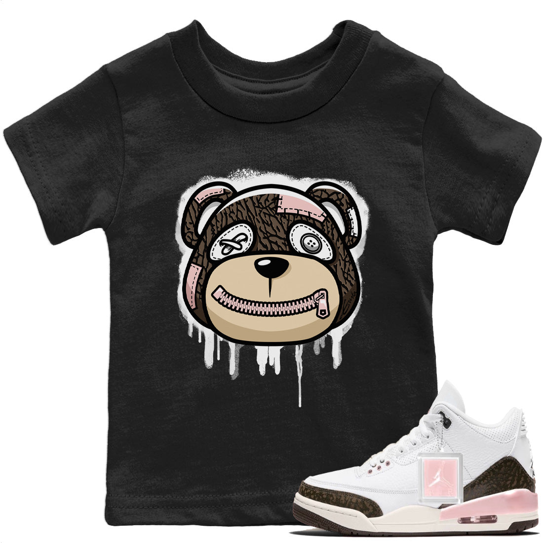 Jordan 3 Atmosphere Sneaker Matching T-Shirt Bear Face Sneaker Tees Jordan 3 Atmosphere Sneaker Release Tees Kids Shirts