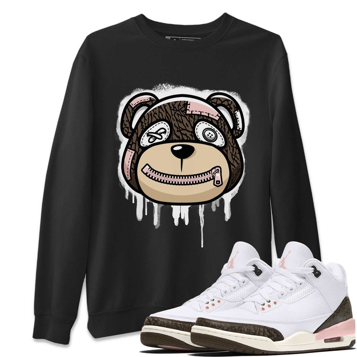 Jordan 3 Atmosphere Sneaker Matching T-Shirt Bear Face Sneaker Tees Jordan 3 Atmosphere Sneaker Release Tees Crew Neck Tees