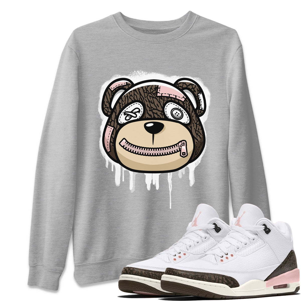 Jordan 3 Atmosphere Sneaker Matching T-Shirt Bear Face Sneaker Tees Jordan 3 Atmosphere Sneaker Release Tees Crew Neck Tees