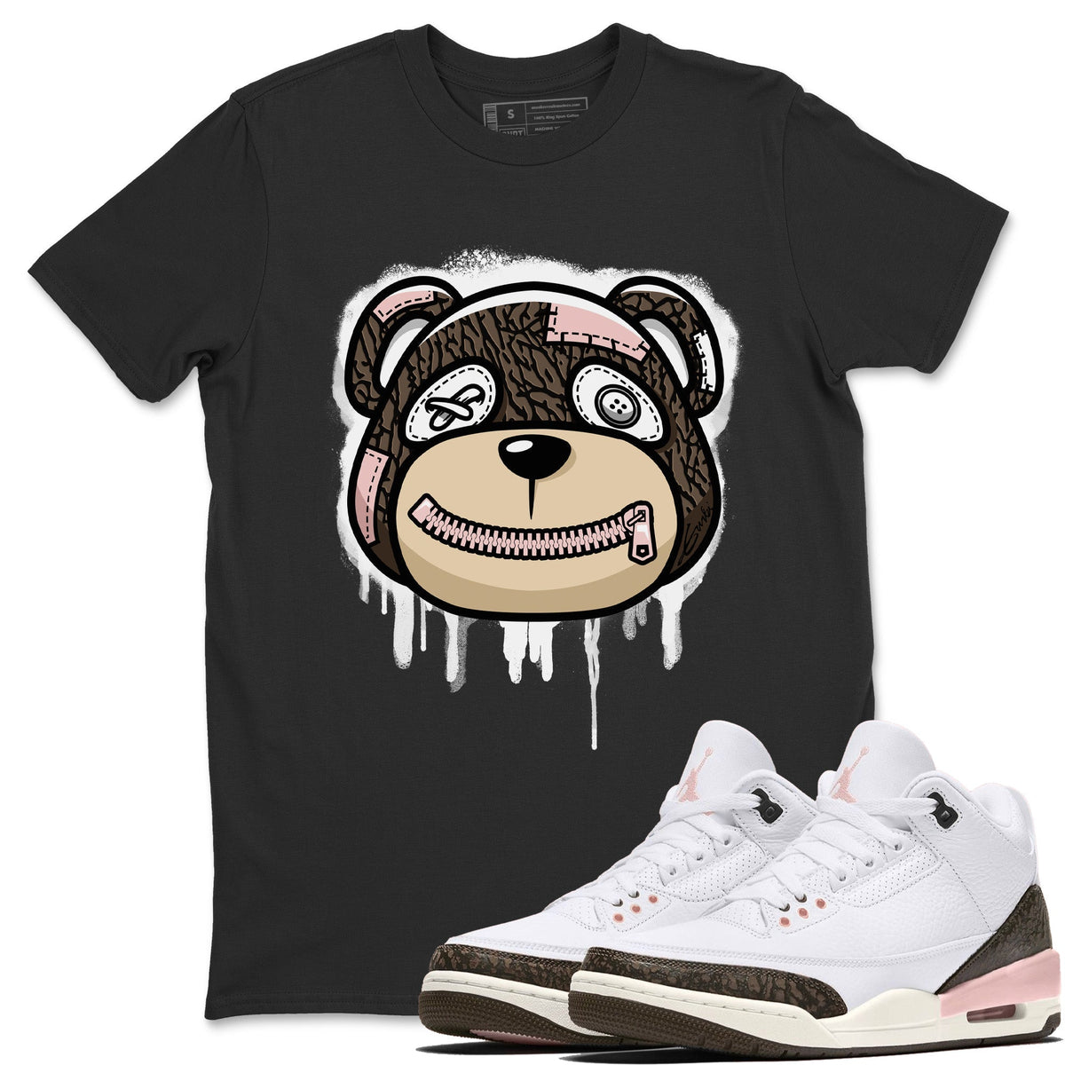 Jordan 3 Atmosphere Sneaker Matching T-Shirt Bear Face Sneaker Tees Jordan 3 Atmosphere Sneaker Release Tees Crew Neck Tees