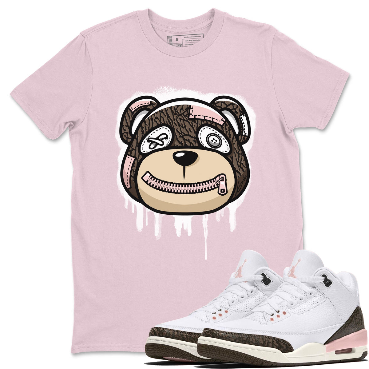 Jordan 3 Atmosphere Sneaker Matching T-Shirt Bear Face Sneaker Tees Jordan 3 Atmosphere Sneaker Release Tees Crew Neck Tees
