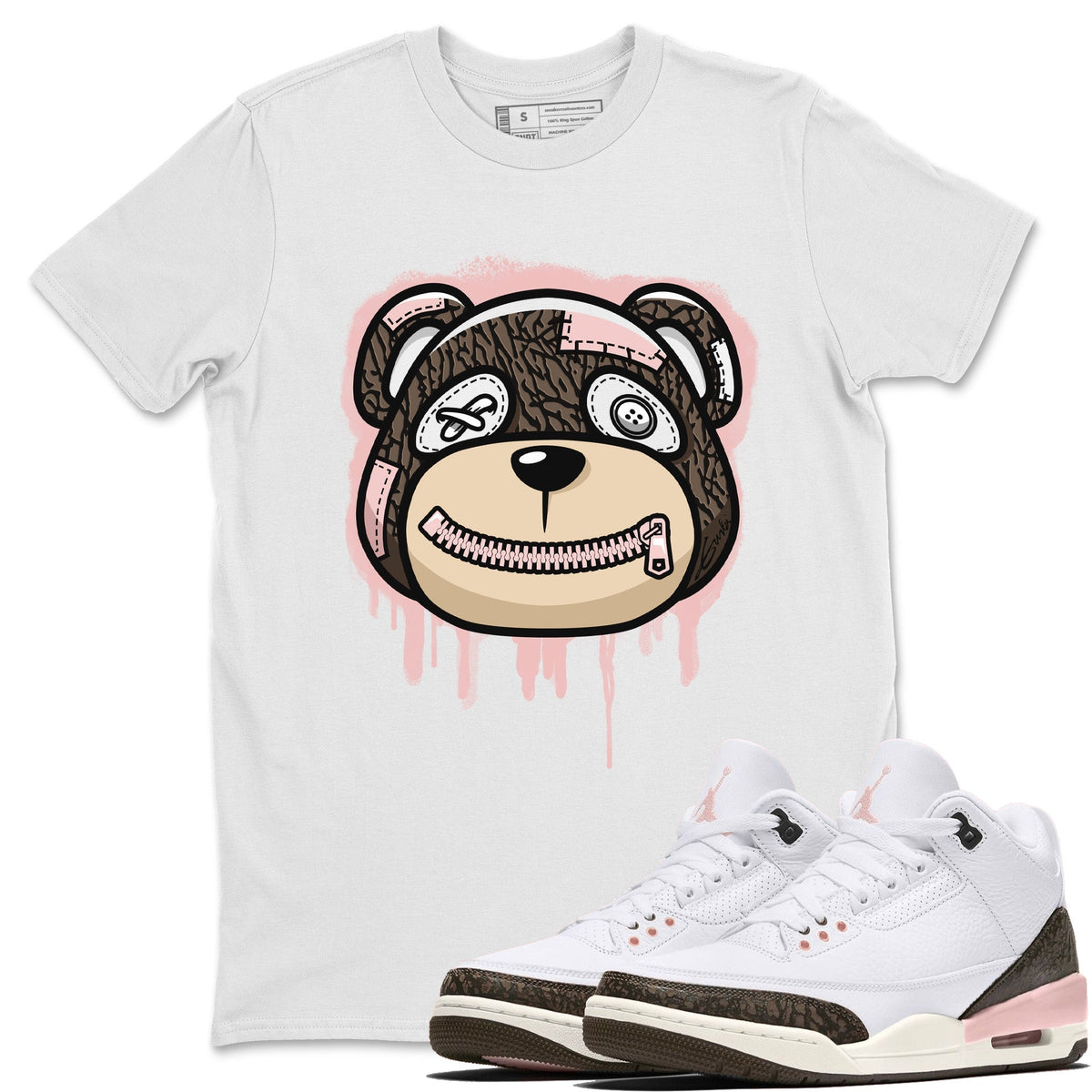 Jordan 3 Atmosphere Sneaker Matching T-Shirt Bear Face Sneaker Tees Jordan 3 Atmosphere Sneaker Release Tees Crew Neck Tees