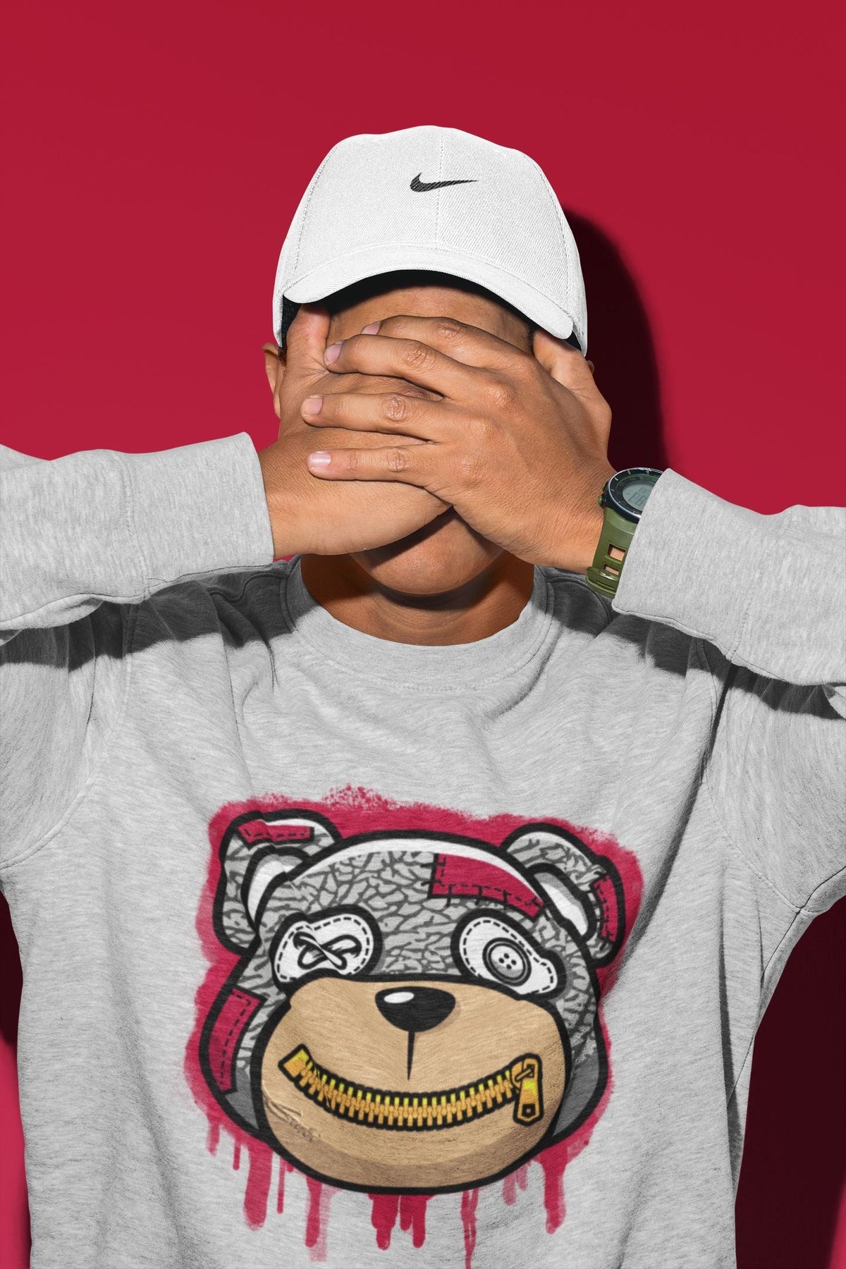 Jordan 3 Cardinal Sneaker Matching T-Shirt Bear Face Sneaker Tees Jordan 3 Cardinal Sneaker Release Tees Crew Neck Tees