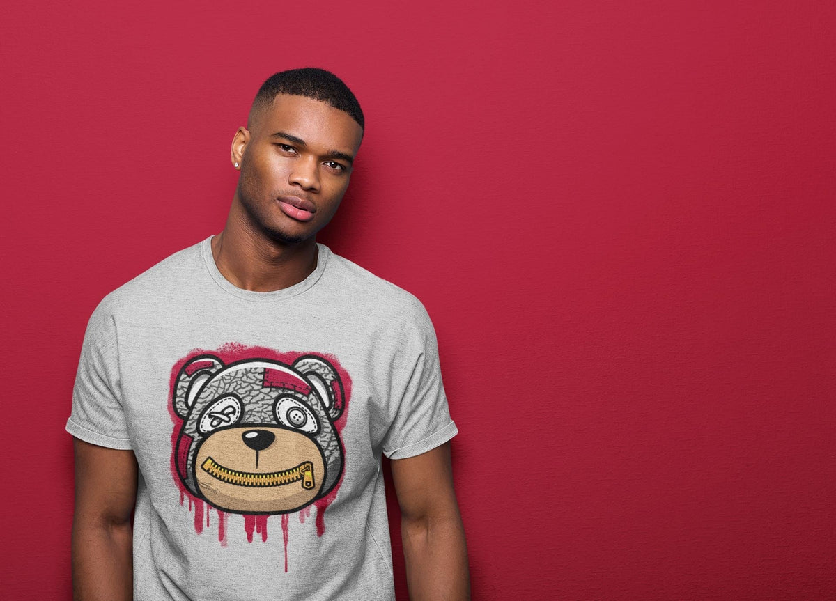 Jordan 3 Cardinal Sneaker Matching T-Shirt Bear Face Sneaker Tees Jordan 3 Cardinal Sneaker Release Tees Crew Neck Tees
