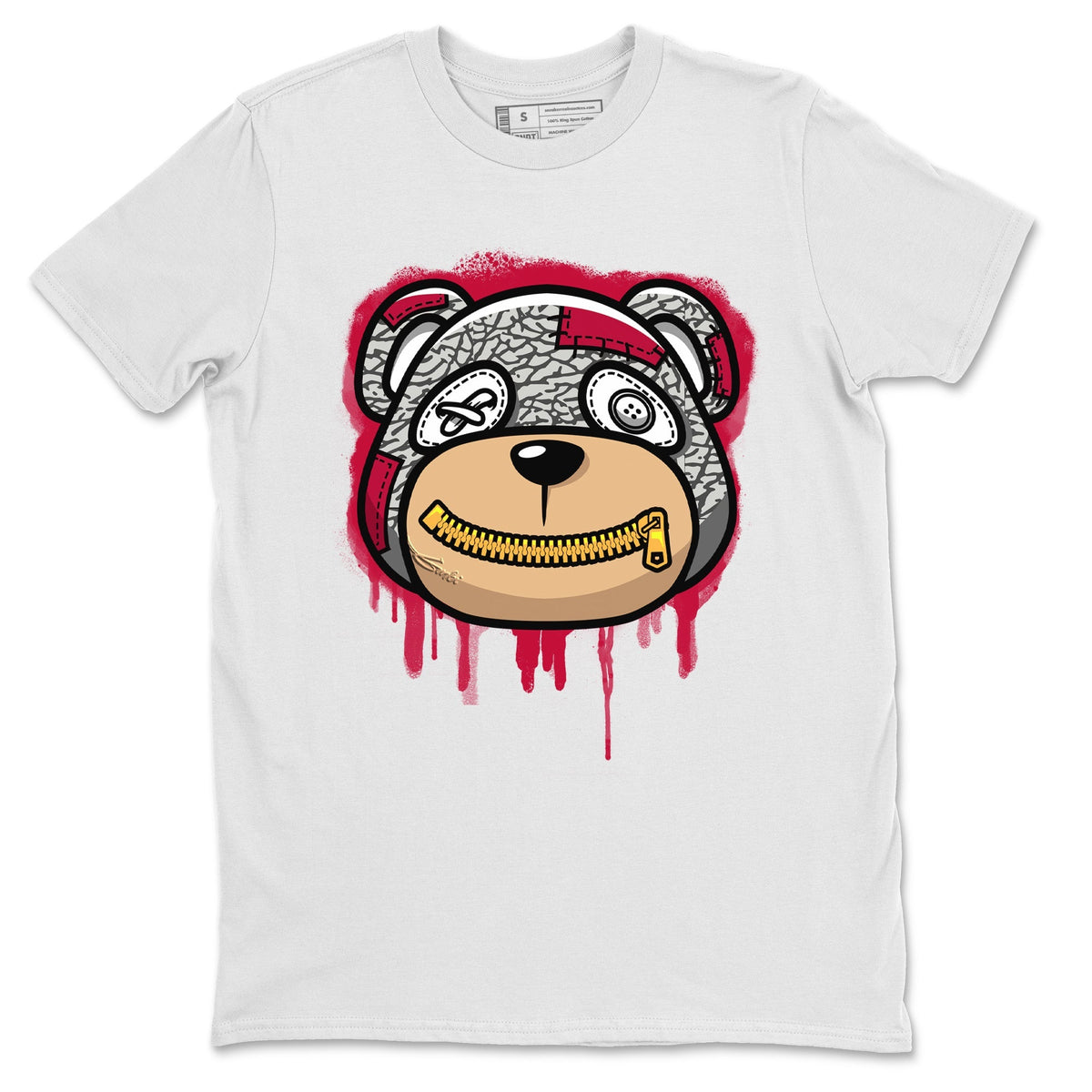 Jordan 3 Cardinal Sneaker Matching T-Shirt Bear Face Sneaker Tees Jordan 3 Cardinal Sneaker Release Tees Crew Neck Tees