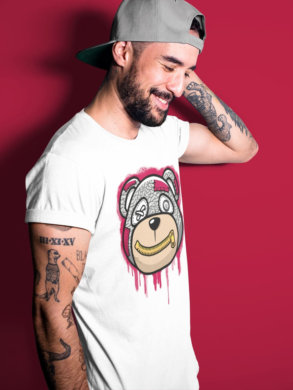 Jordan 3 Cardinal Sneaker Matching T-Shirt Bear Face Sneaker Tees Jordan 3 Cardinal Sneaker Release Tees Crew Neck Tees