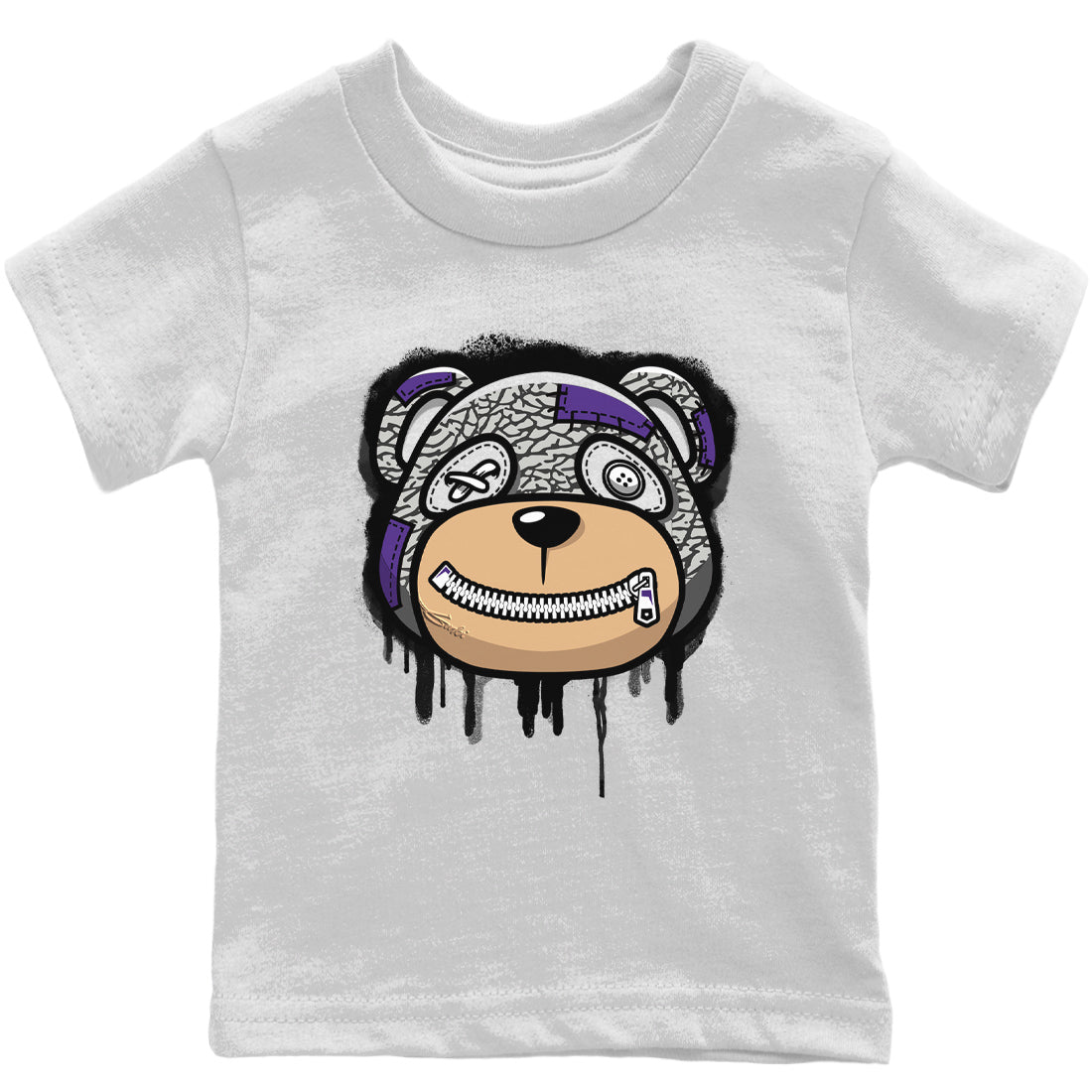 Jordan 3 Dark Iris Sneaker Matching T-Shirt Bear Face Sneaker Tees Jordan 3 Dark Iris Sneaker Release Tees Kids Shirts