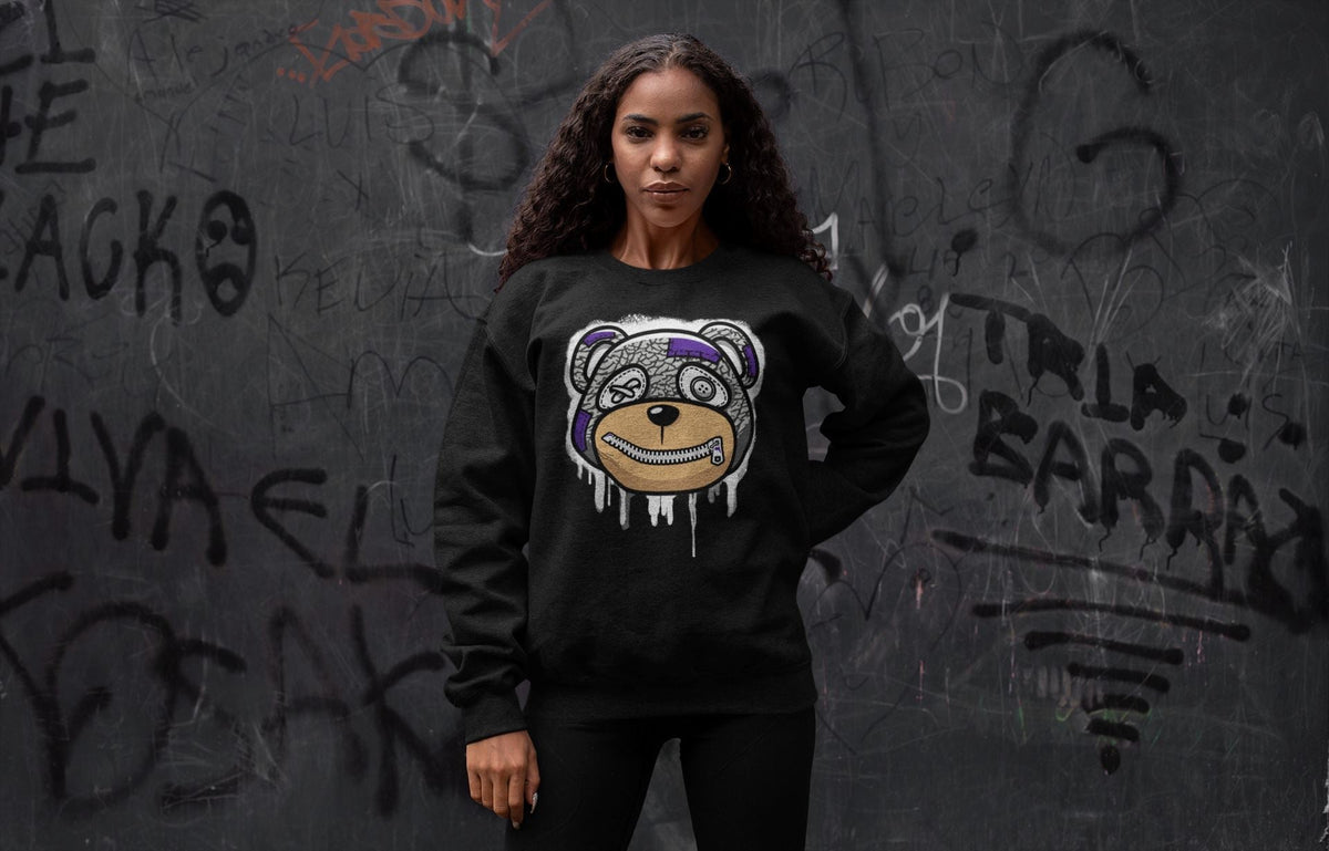 Jordan 3 Dark Iris Sneaker Matching T-Shirt Bear Face Sneaker Tees Jordan 3 Dark Iris Sneaker Release Tees Crew Neck Tees