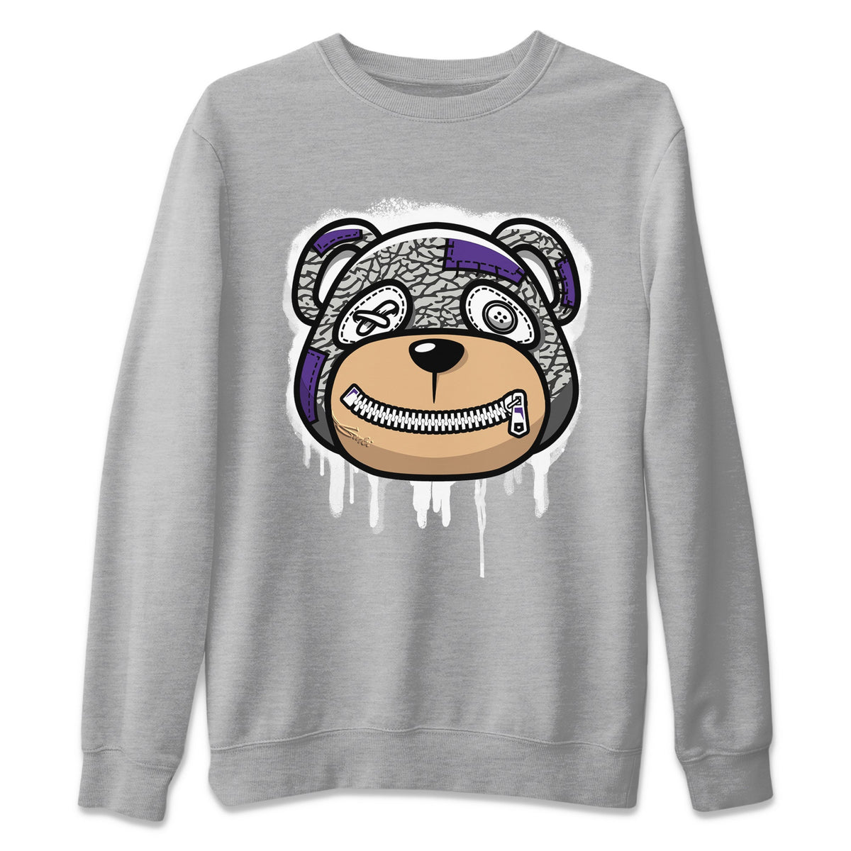 Jordan 3 Dark Iris Sneaker Matching T-Shirt Bear Face Sneaker Tees Jordan 3 Dark Iris Sneaker Release Tees Crew Neck Tees