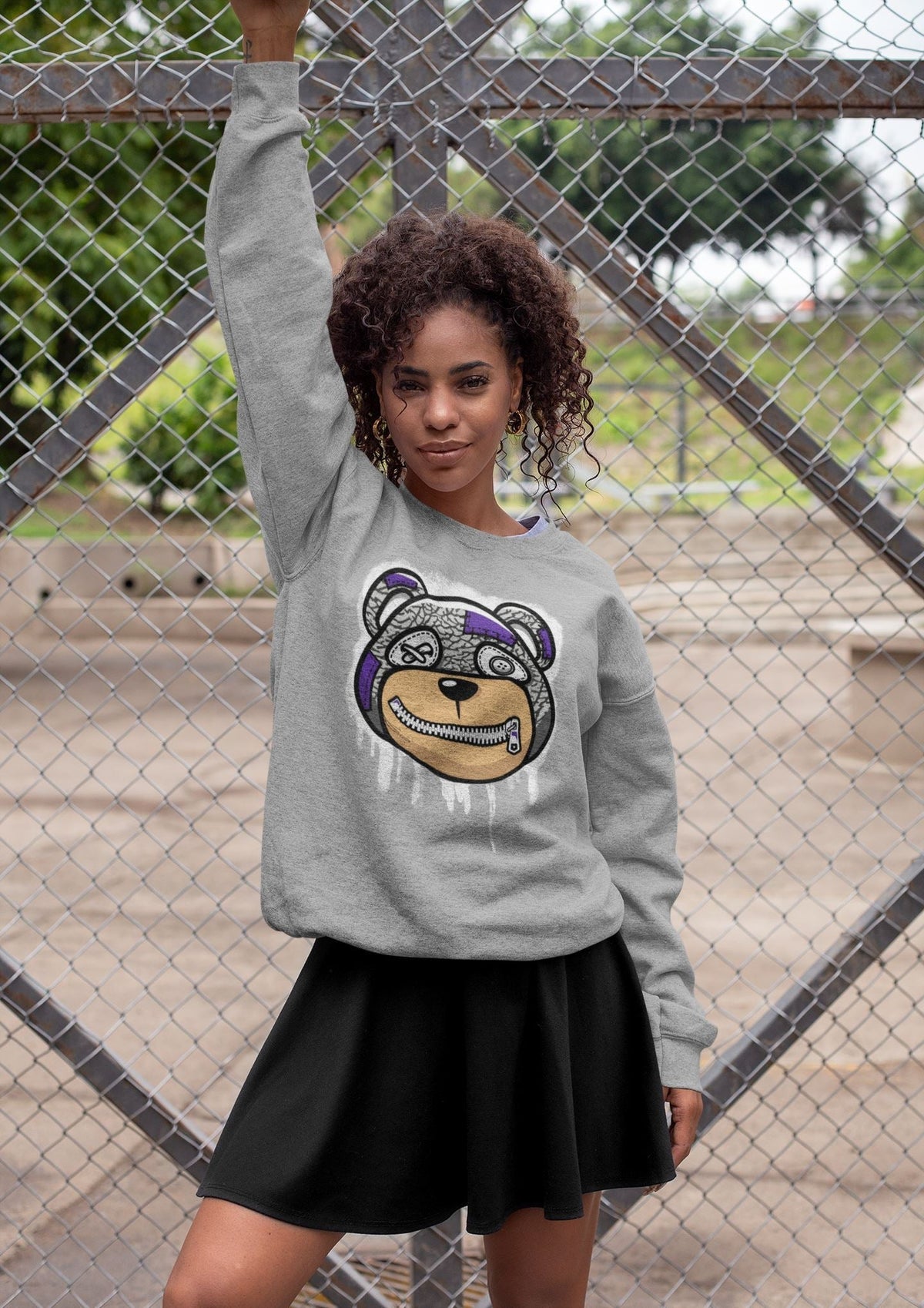 Jordan 3 Dark Iris Sneaker Matching T-Shirt Bear Face Sneaker Tees Jordan 3 Dark Iris Sneaker Release Tees Crew Neck Tees