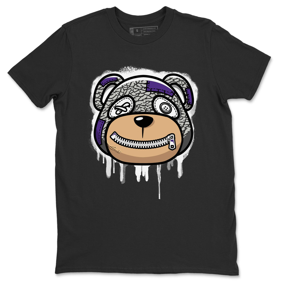 Jordan 3 Dark Iris Sneaker Matching T-Shirt Bear Face Sneaker Tees Jordan 3 Dark Iris Sneaker Release Tees Crew Neck Tees