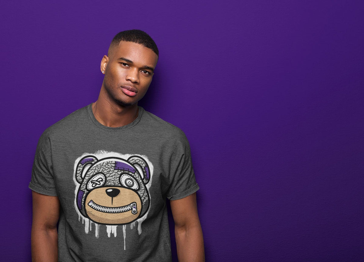 Jordan 3 Dark Iris Sneaker Matching T-Shirt Bear Face Sneaker Tees Jordan 3 Dark Iris Sneaker Release Tees Crew Neck Tees