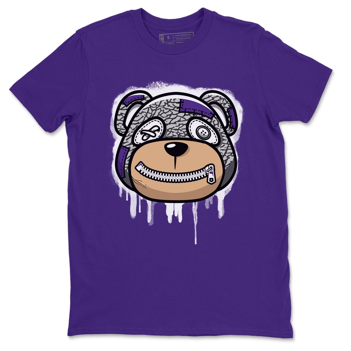 Jordan 3 Dark Iris Sneaker Matching T-Shirt Bear Face Sneaker Tees Jordan 3 Dark Iris Sneaker Release Tees Crew Neck Tees