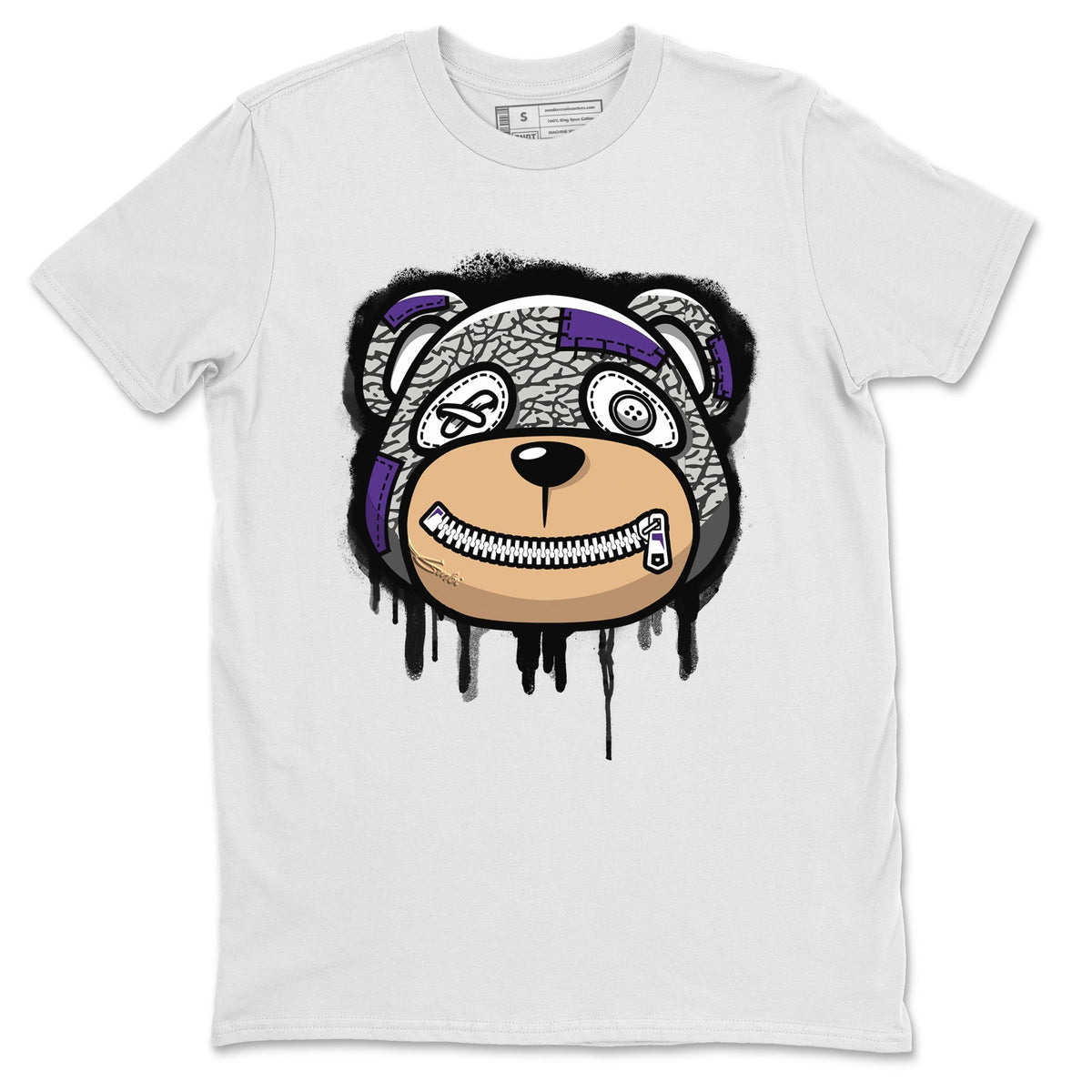 Jordan 3 Dark Iris Sneaker Matching T-Shirt Bear Face Sneaker Tees Jordan 3 Dark Iris Sneaker Release Tees Crew Neck Tees