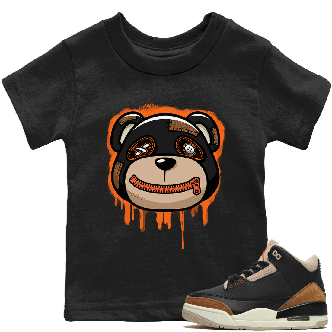 Jordan 3 Desert Elephant Sneaker Matching T-Shirt Bear Face Sneaker Tees Jordan 3 Desert Elephant Sneaker Release Tees Kids Shirts