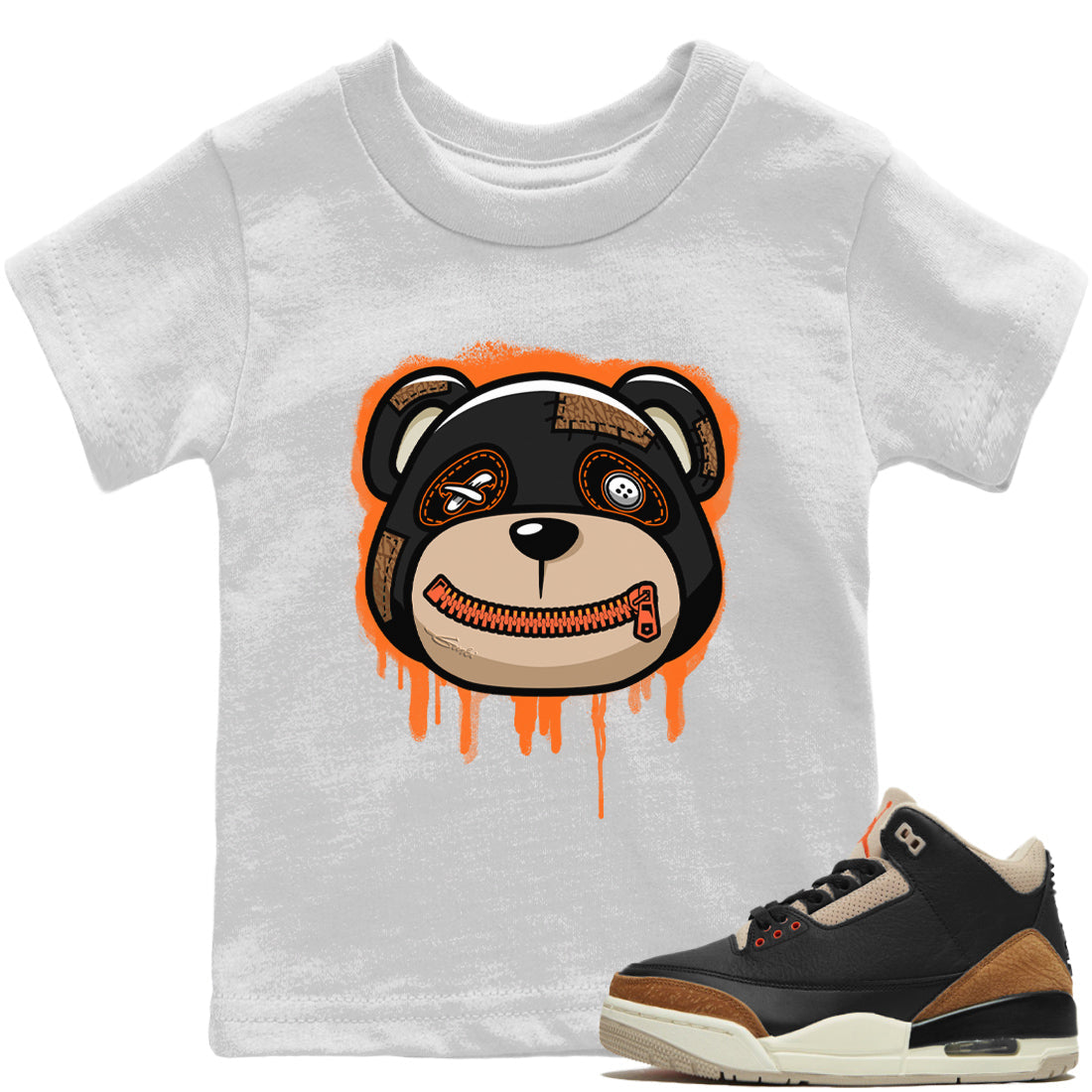 Jordan 3 Desert Elephant Sneaker Matching T-Shirt Bear Face Sneaker Tees Jordan 3 Desert Elephant Sneaker Release Tees Kids Shirts