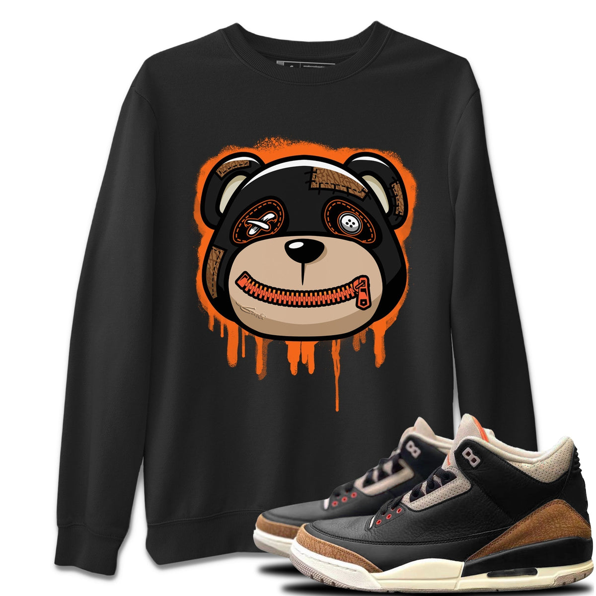 Jordan 3 Desert Elephant Sneaker Matching T-Shirt Bear Face Sneaker Tees Jordan 3 Desert Elephant Sneaker Release Tees Crew Neck Tees