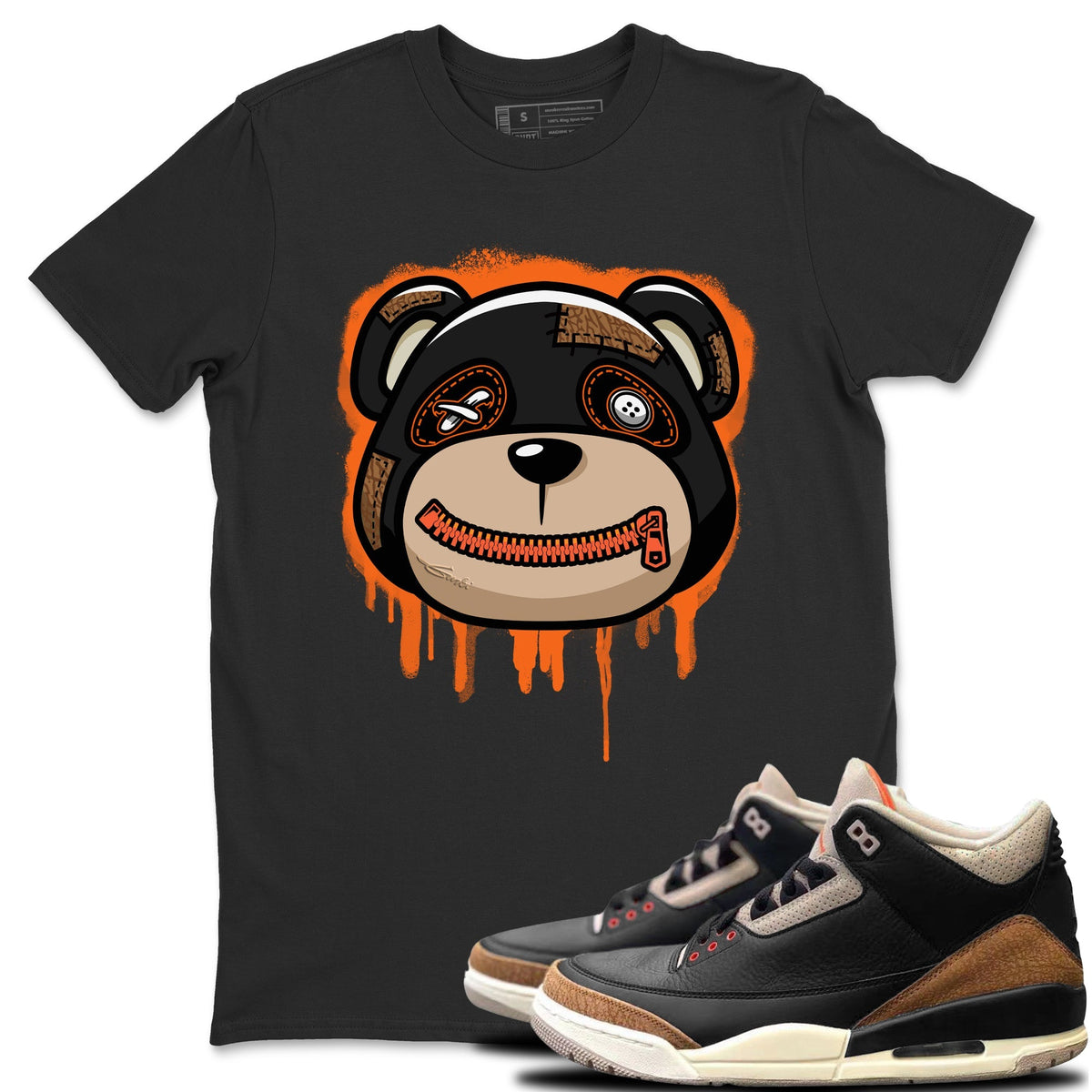 Jordan 3 Desert Elephant Sneaker Matching T-Shirt Bear Face Sneaker Tees Jordan 3 Desert Elephant Sneaker Release Tees Crew Neck Tees