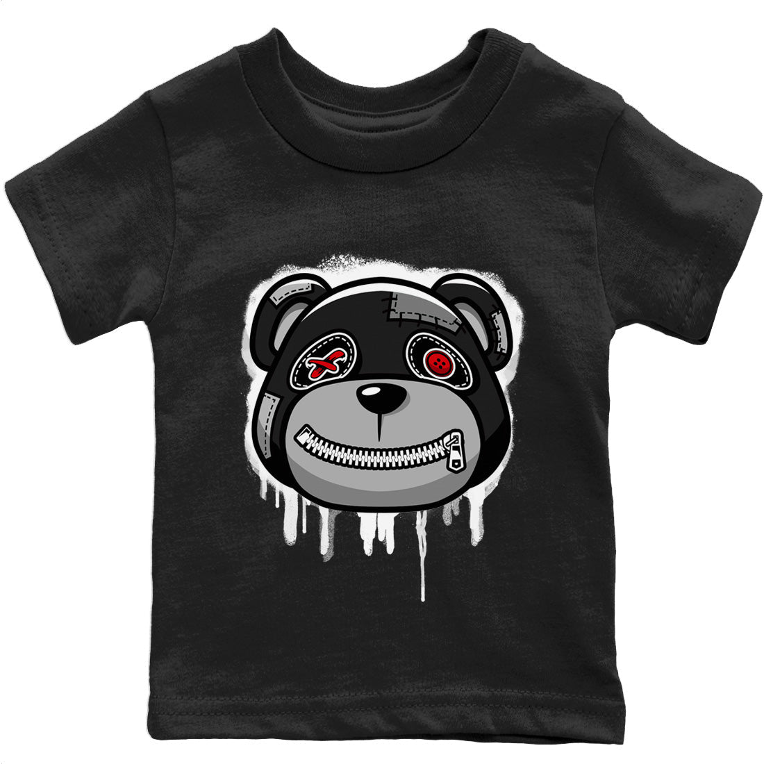 Jordan 4 Black Canvas Sneaker Matching T-Shirt Bear Face Sneaker Tees Jordan 4 Black Canvas Sneaker Release Tees Kids Shirts