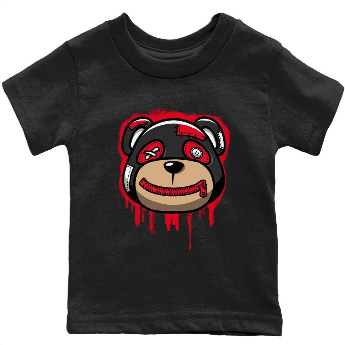 Jordan 4 Red Thunder Sneaker Matching T-Shirt Bear Face Sneaker Tees Jordan 4 Red Thunder Sneaker Release Tees Kids Shirts