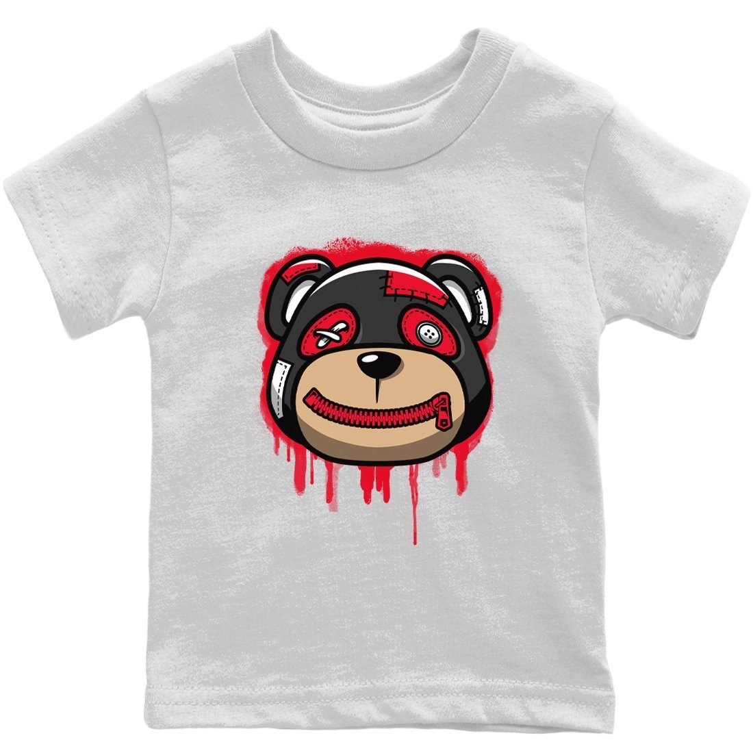 Jordan 4 Red Thunder Sneaker Matching T-Shirt Bear Face Sneaker Tees Jordan 4 Red Thunder Sneaker Release Tees Kids Shirts