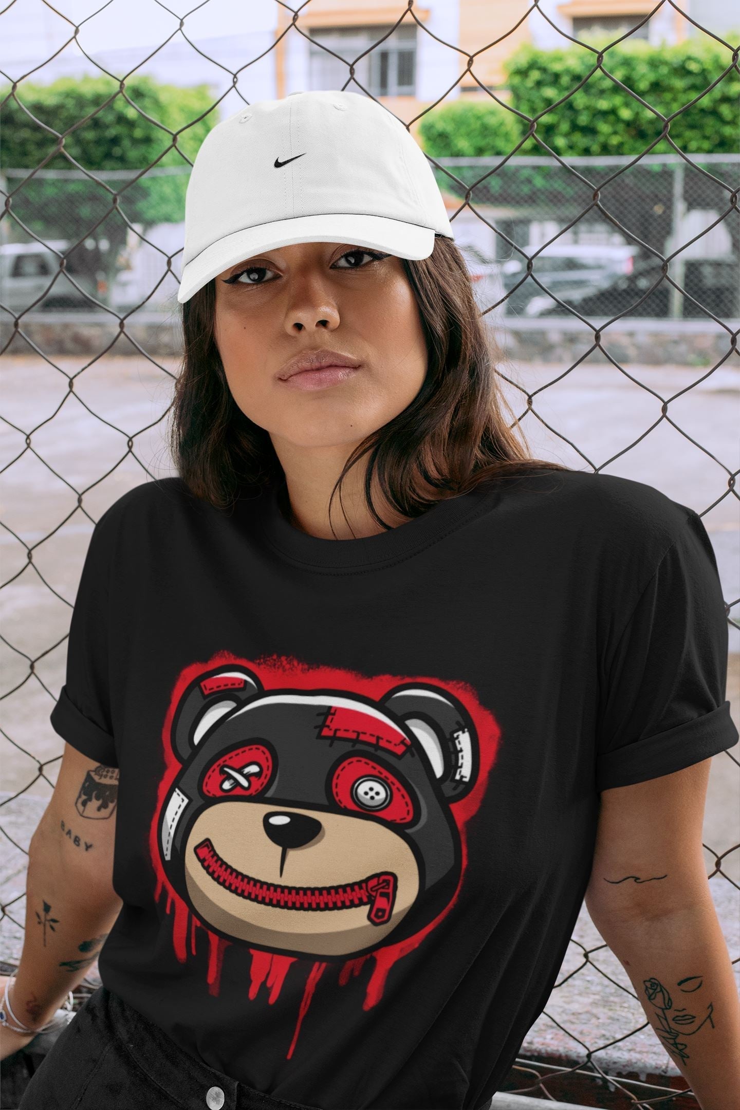 Jordan 4 Red Thunder Sneaker Matching T-Shirt Bear Face Sneaker Tees Jordan 4 Red Thunder Sneaker Release Tees Crew Neck Tees