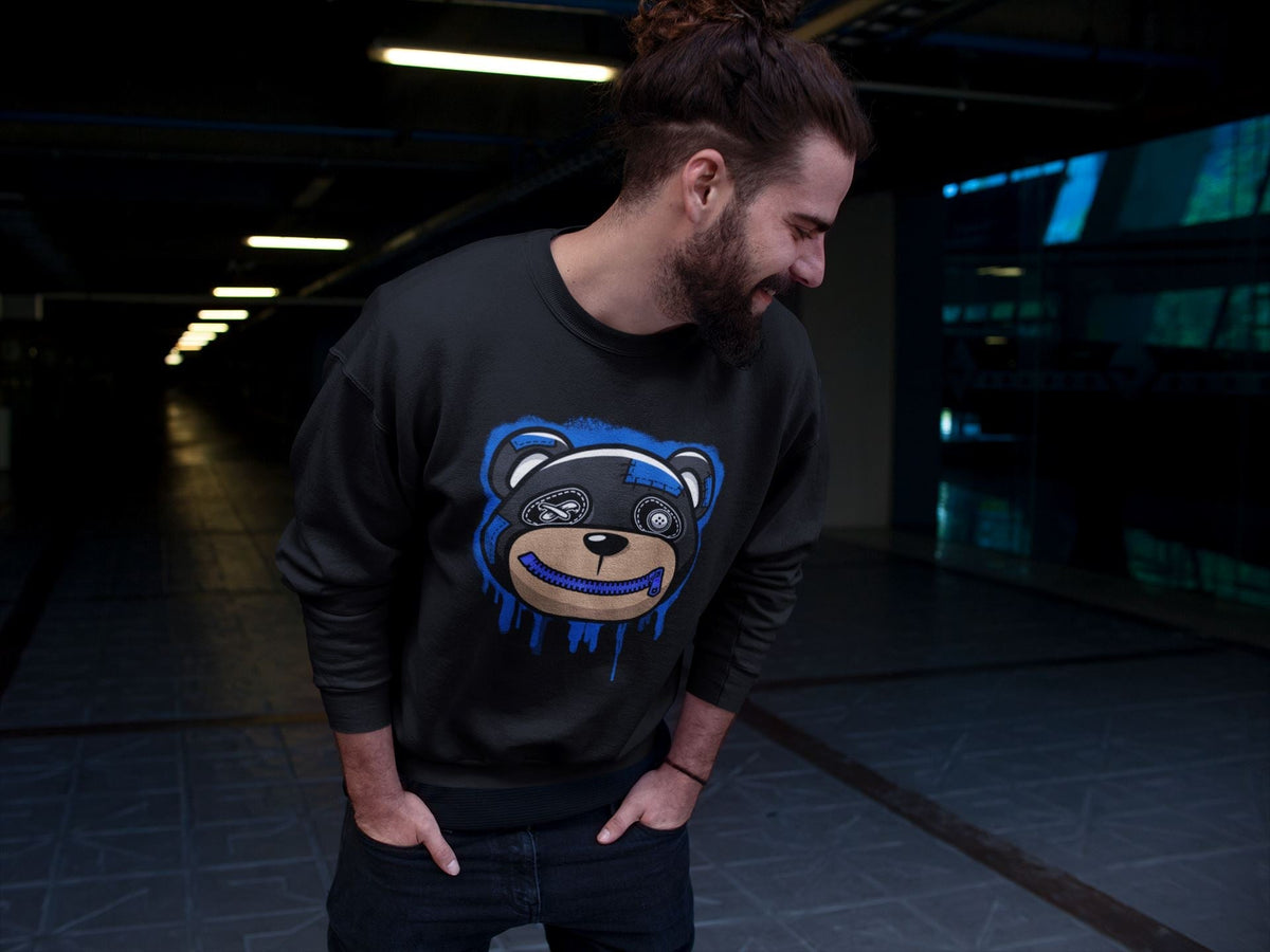 Jordan 5 Racer Blue Sneaker Matching T-Shirt Bear Face Sneaker Tees Jordan 5 Racer Blue Sneaker Release Tees Crew Neck Tees