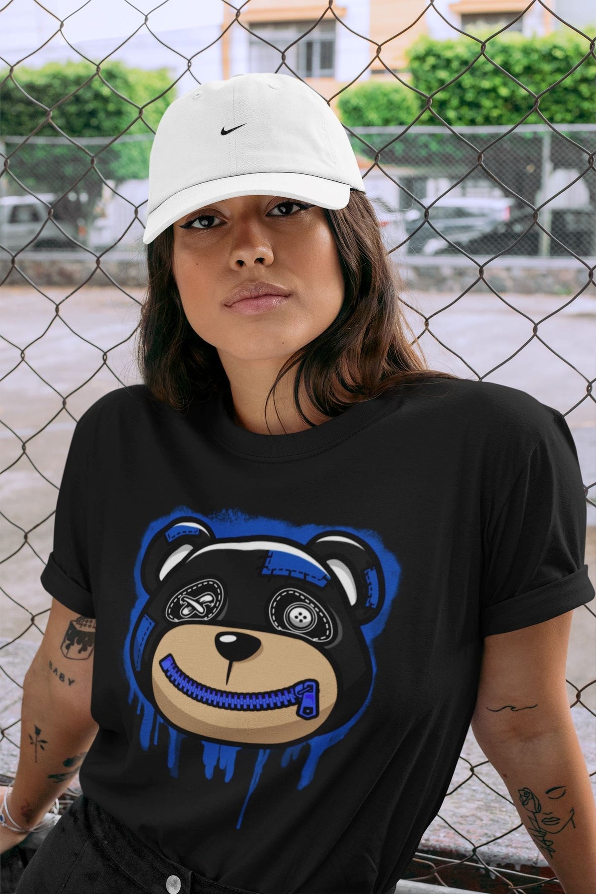 Jordan 5 Racer Blue Sneaker Matching T-Shirt Bear Face Sneaker Tees Jordan 5 Racer Blue Sneaker Release Tees Crew Neck Tees