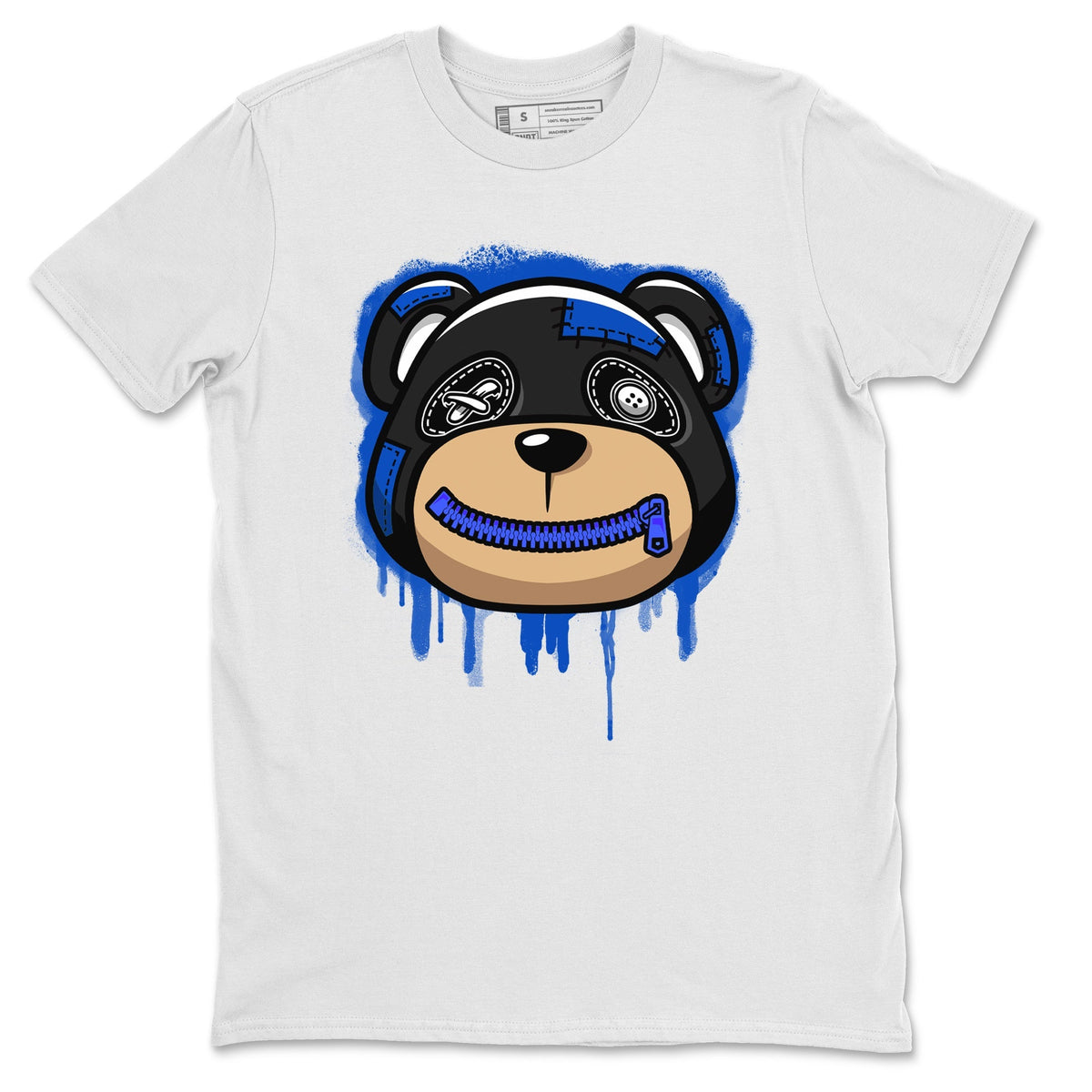 Jordan 5 Racer Blue Sneaker Matching T-Shirt Bear Face Sneaker Tees Jordan 5 Racer Blue Sneaker Release Tees Crew Neck Tees