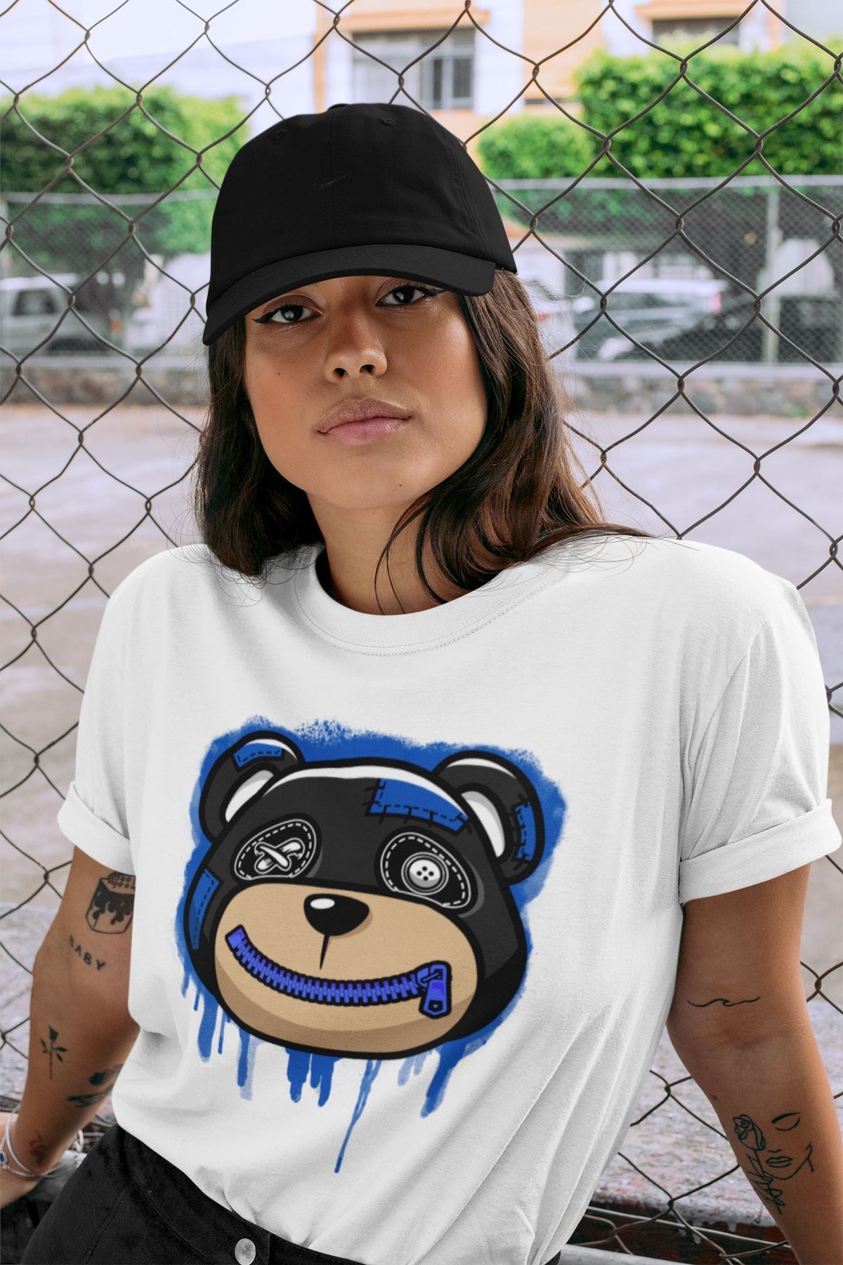 Jordan 5 Racer Blue Sneaker Matching T-Shirt Bear Face Sneaker Tees Jordan 5 Racer Blue Sneaker Release Tees Crew Neck Tees