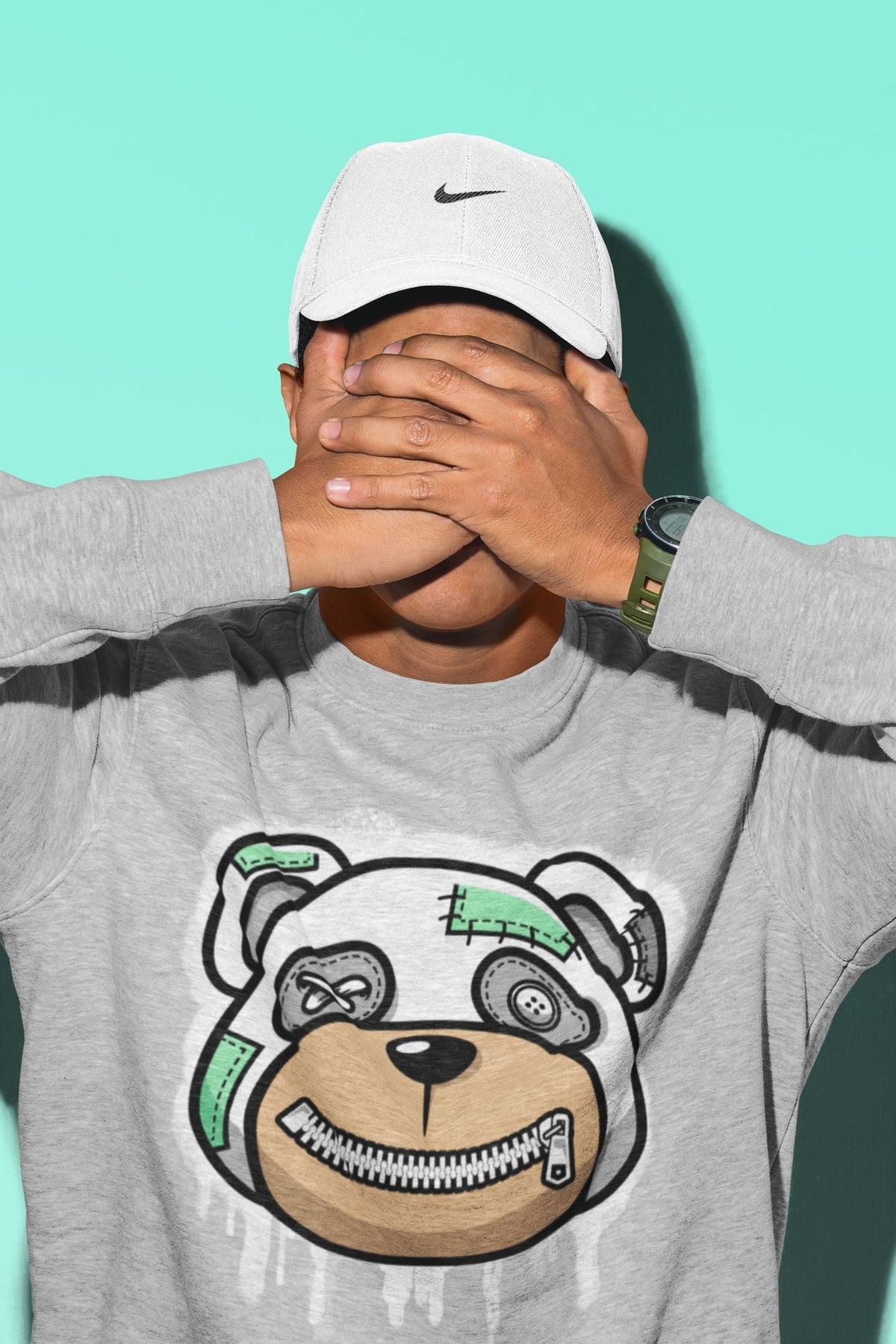 Jordan 6 Mint Foam Sneaker Matching T-Shirt Bear Face Sneaker Tees Jordan 6 Mint Foam Sneaker Release Tees Crew Neck Tees