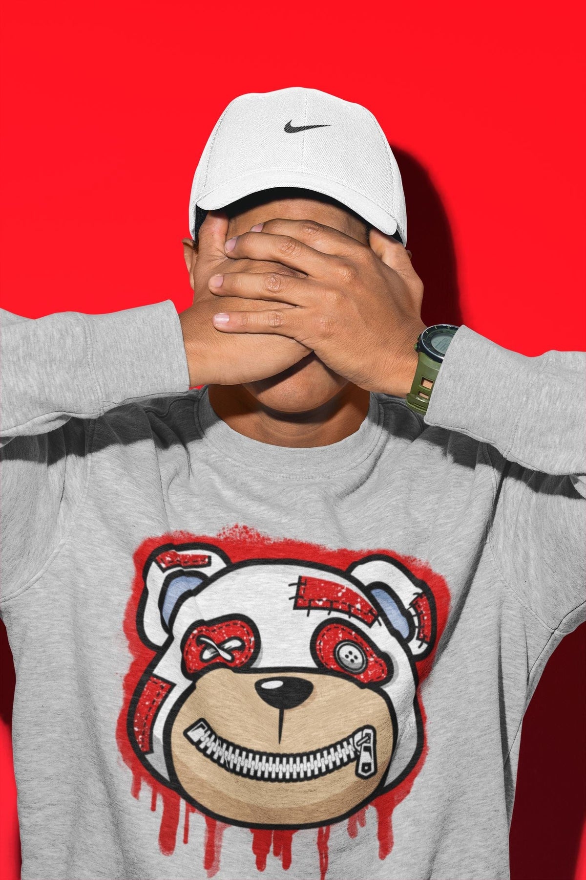 Jordan 6 Red Velvet Cookies Sneaker Matching T-Shirt Bear Face Sneaker Tees Jordan 6 Red Velvet Cookies Sneaker Release Tees Crew Neck Tees